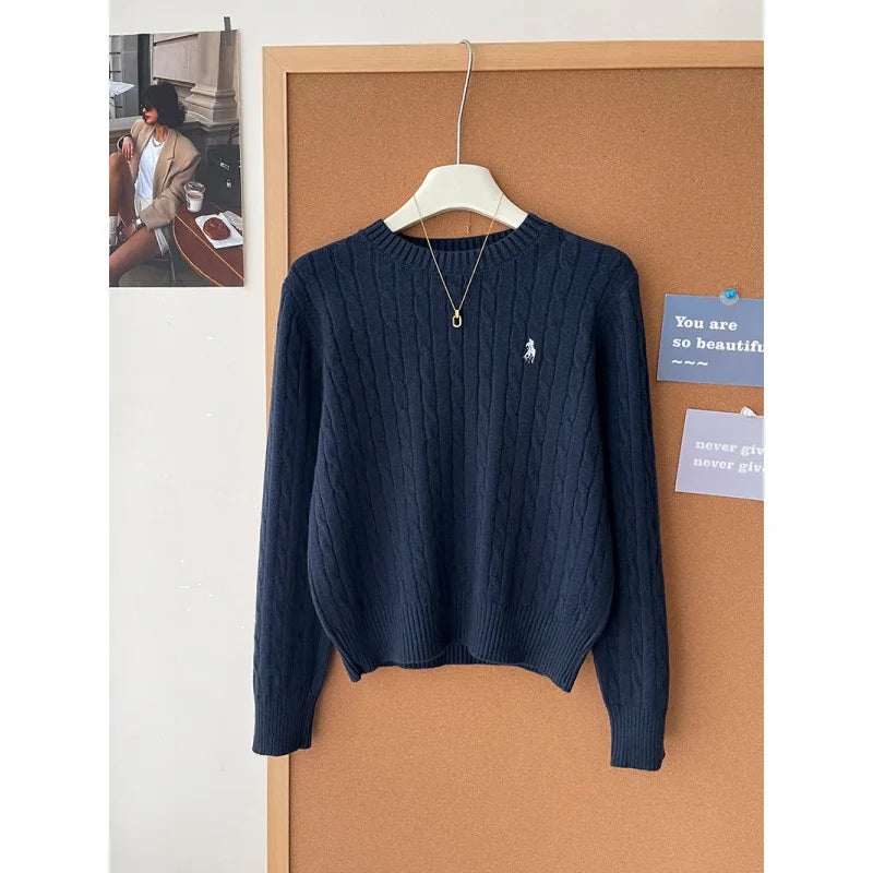 Cashmere Knitted Sweater Embroidered Autumn Winter