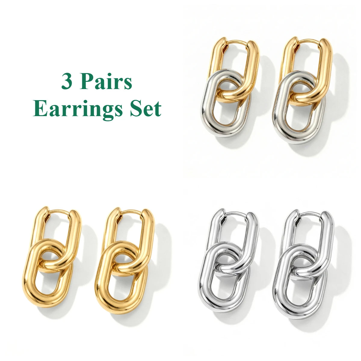 Minimalist Stainless Steel Fashion Gold Earrings