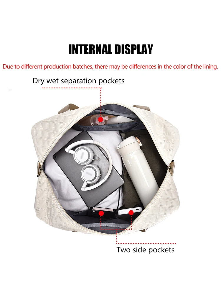 Rhombic Lattice Travel Dufile Bag