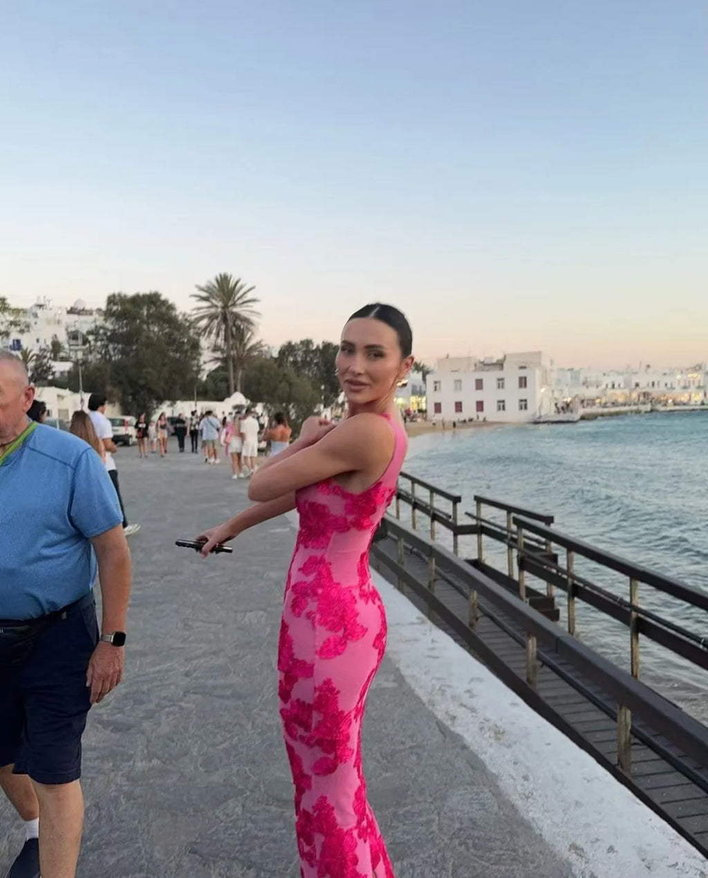 Embroidery Mesh Slim Hip Fshion Maxi Dresses Robe