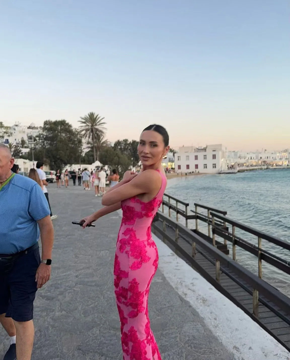 Embroidery Mesh Slim Hip Fshion Maxi Dresses Robe