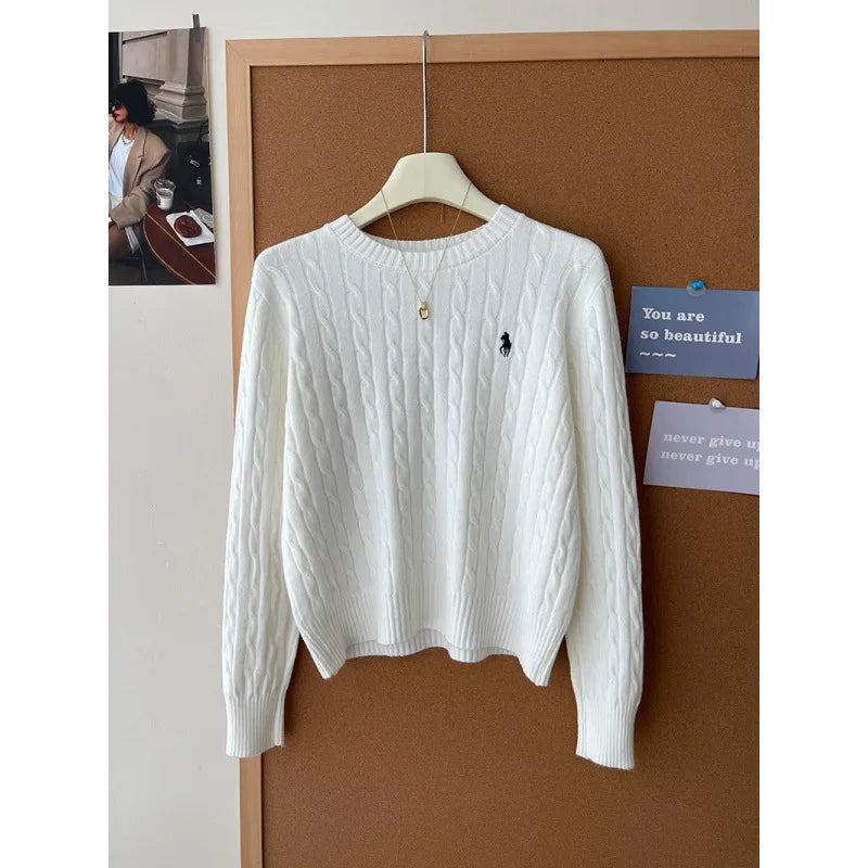 Cashmere Knitted Sweater Embroidered Autumn Winter