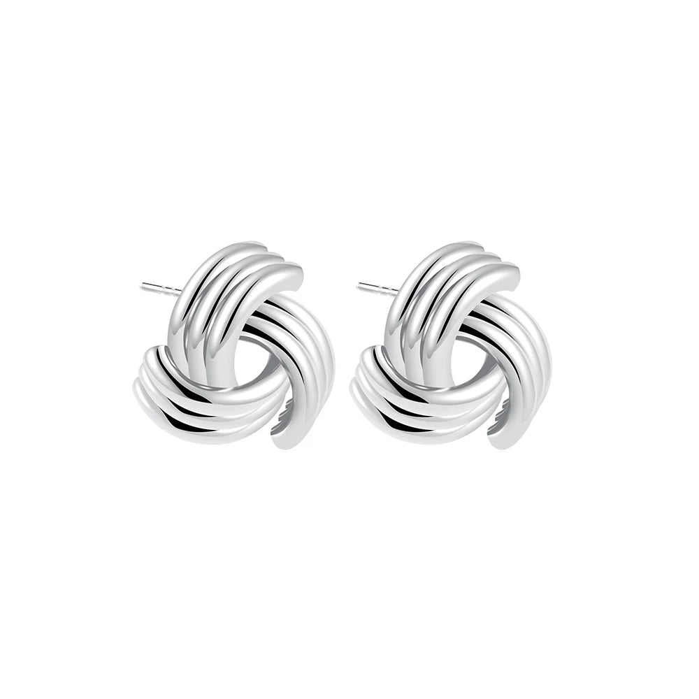 Trendy Stainless Steel Multilayer Circle Twist Knot Earrings