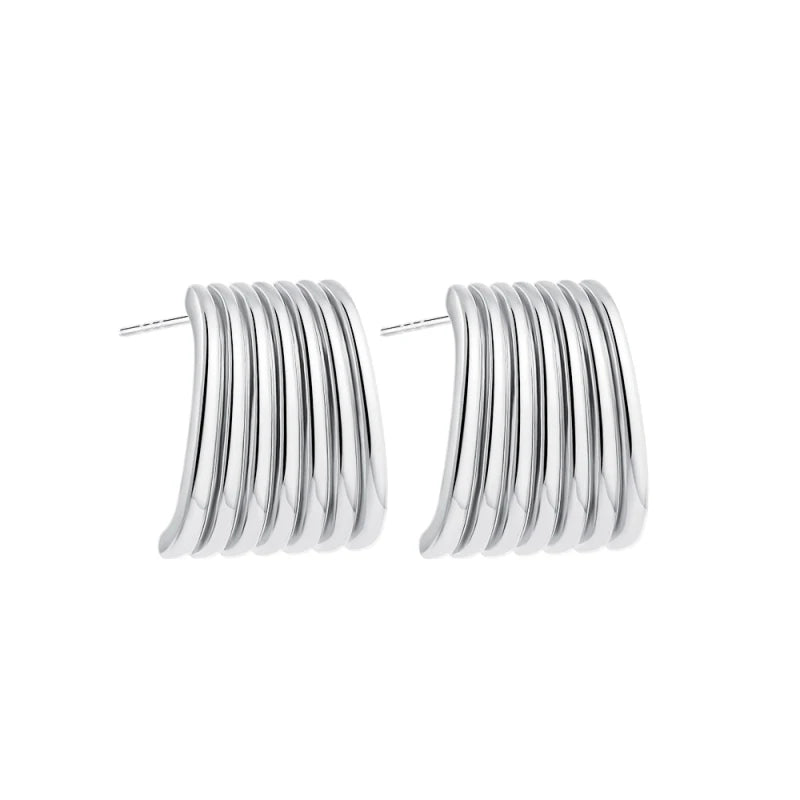 Trendy Stainless Steel Multilayer Circle Twist Knot Earrings