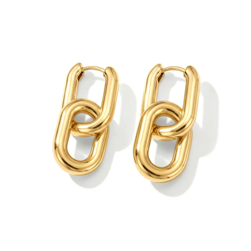 Minimalist Stainless Steel Fashion Gold Earrings