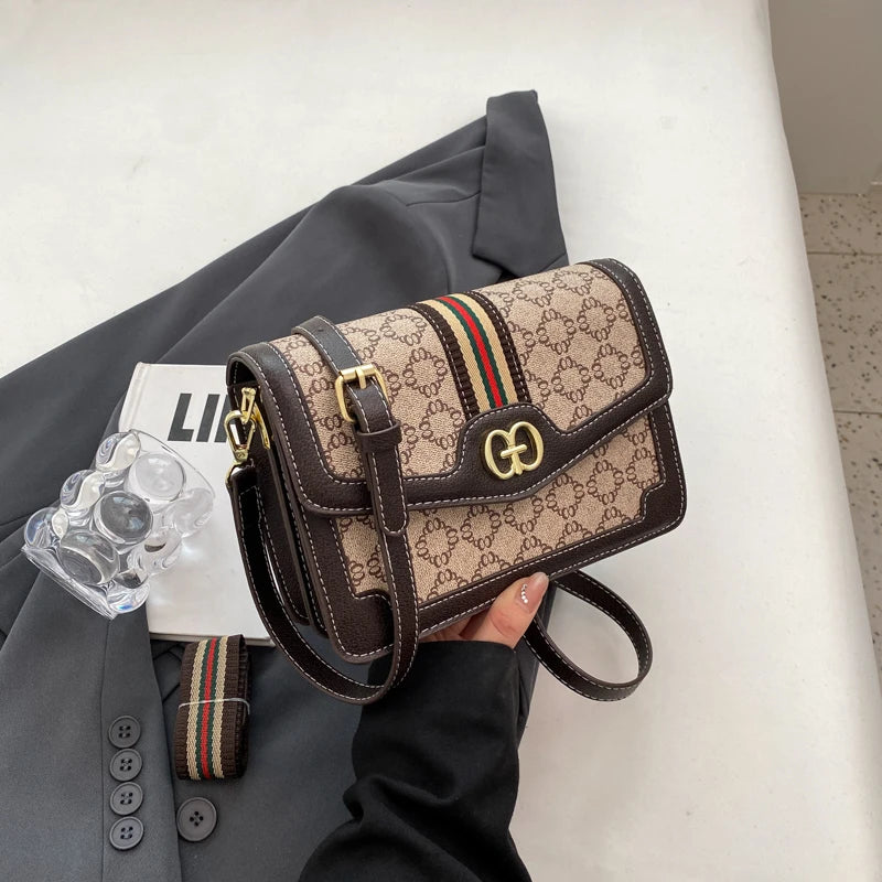 Fashion Classic Geometric Print Quilted Shoulder Bag