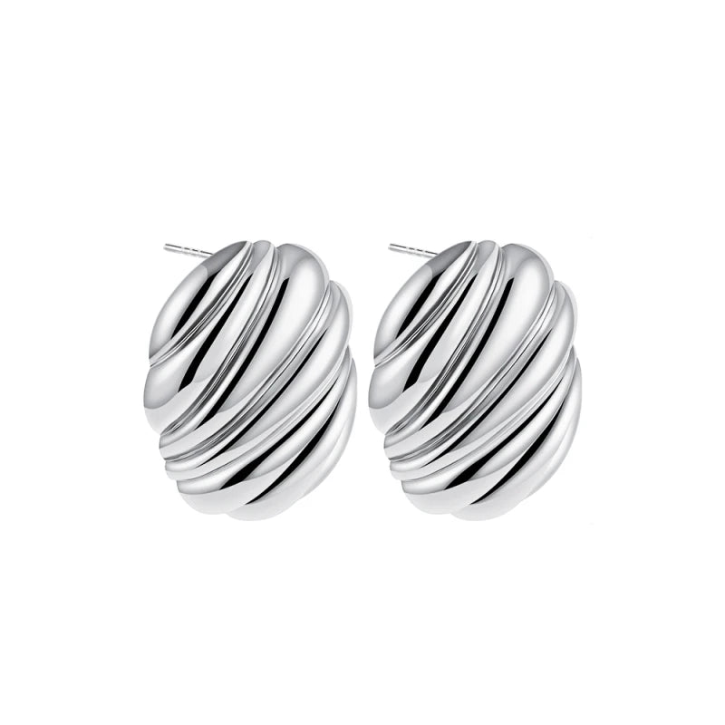 Trendy Stainless Steel Multilayer Circle Twist Knot Earrings