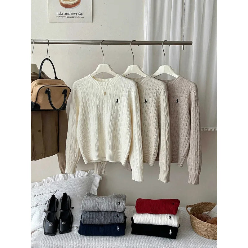 Cashmere Knitted Sweater Embroidered Autumn Winter