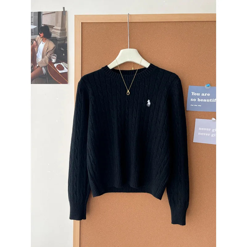 Cashmere Knitted Sweater Embroidered Autumn Winter