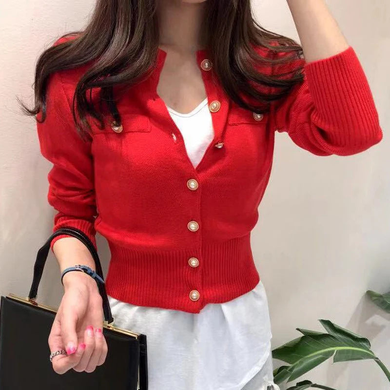Autumn Long Sleeve Fashion Women Cardigans Sweater Knitted