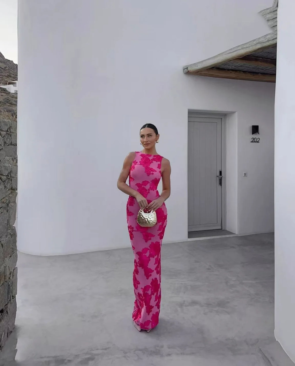 Embroidery Mesh Slim Hip Fshion Maxi Dresses Robe