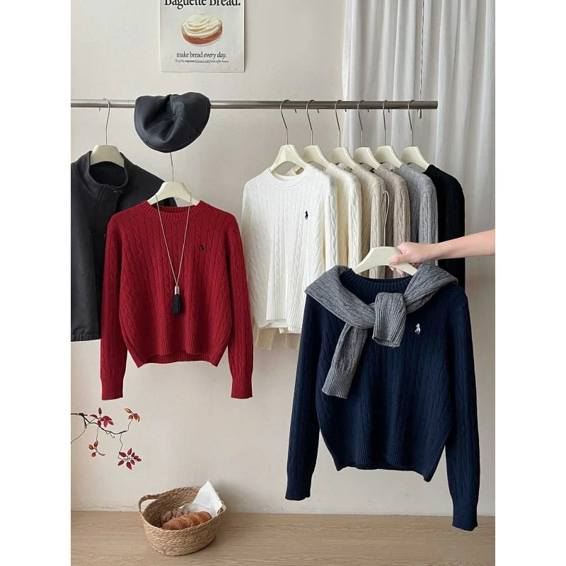 Cashmere Knitted Sweater Embroidered Autumn Winter