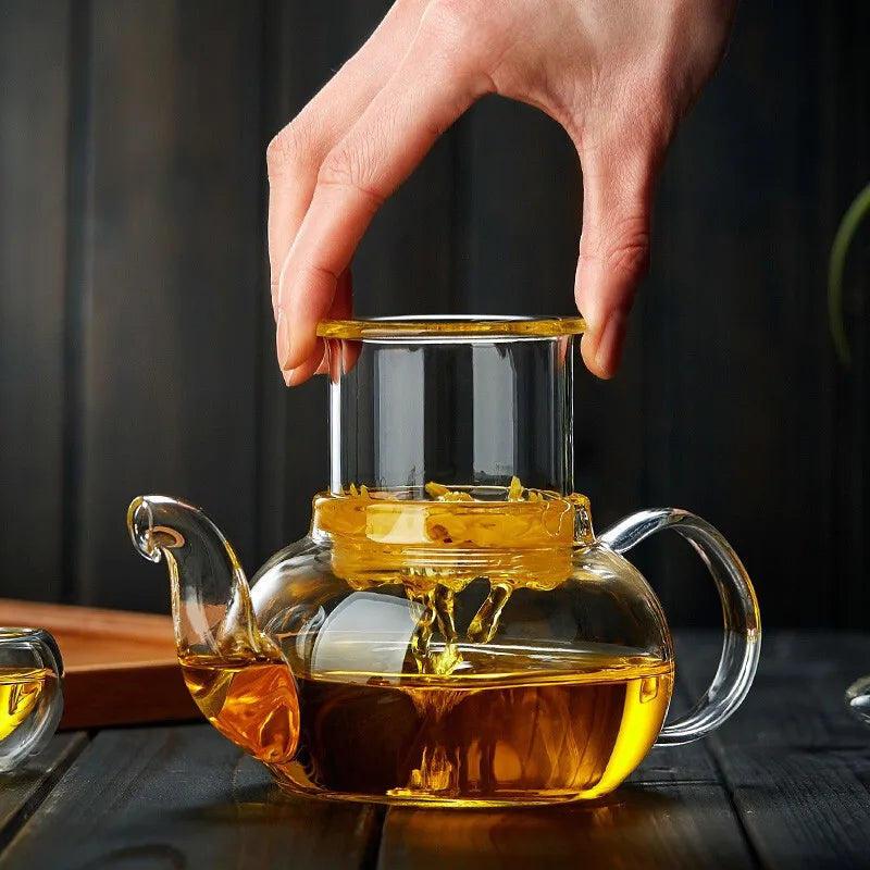 Glass Tea Pot Flower Kettle Kung Fu