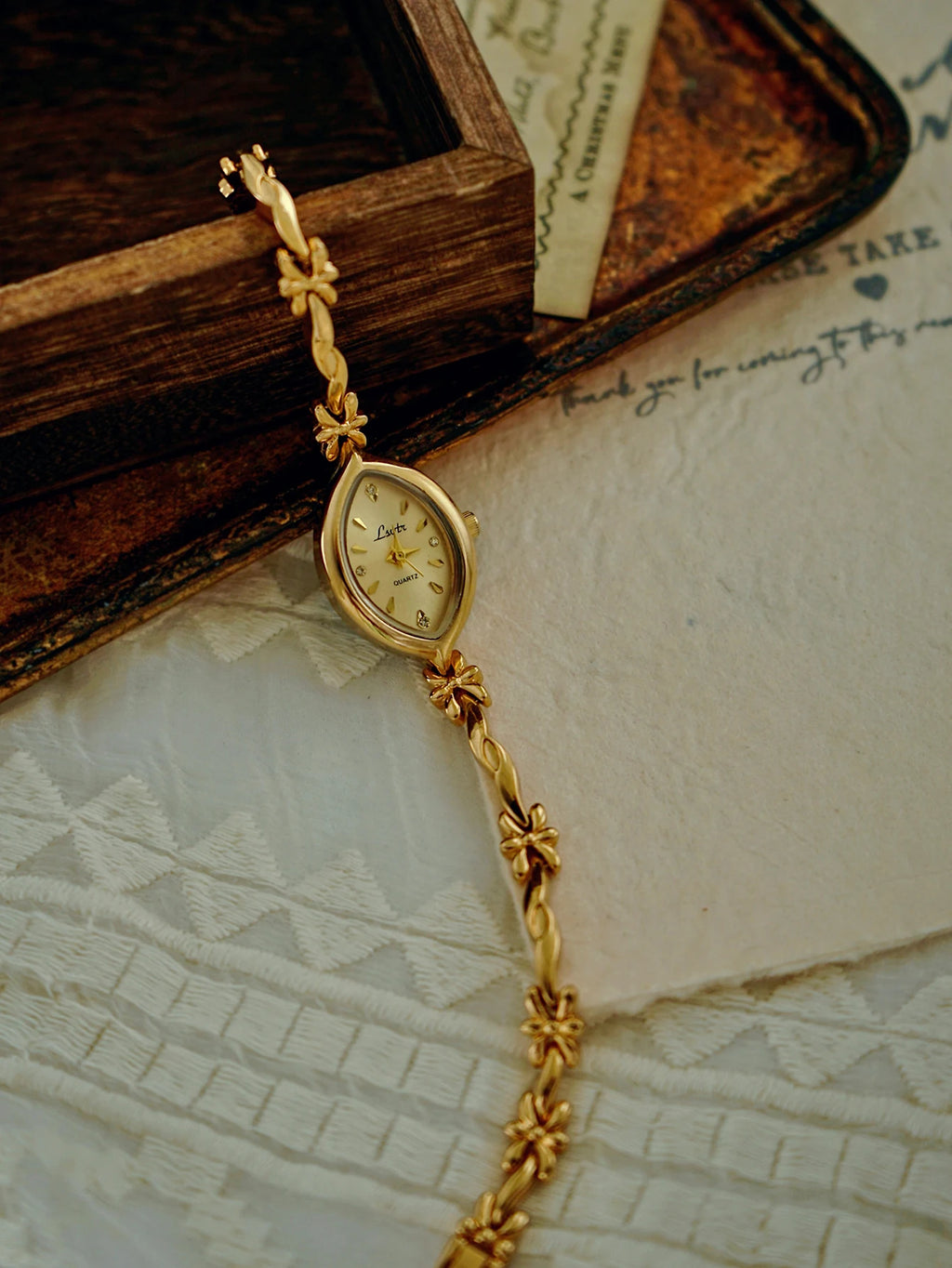 French Retro Gold Small Dial Women's Watch