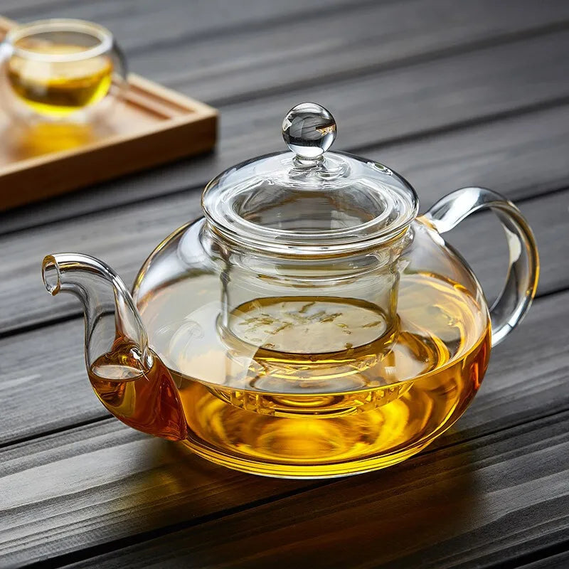 Glass Tea Pot Flower Kettle Kung Fu