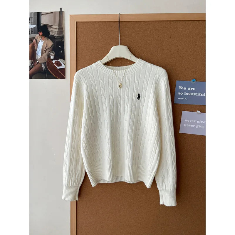 Cashmere Knitted Sweater Embroidered Autumn Winter