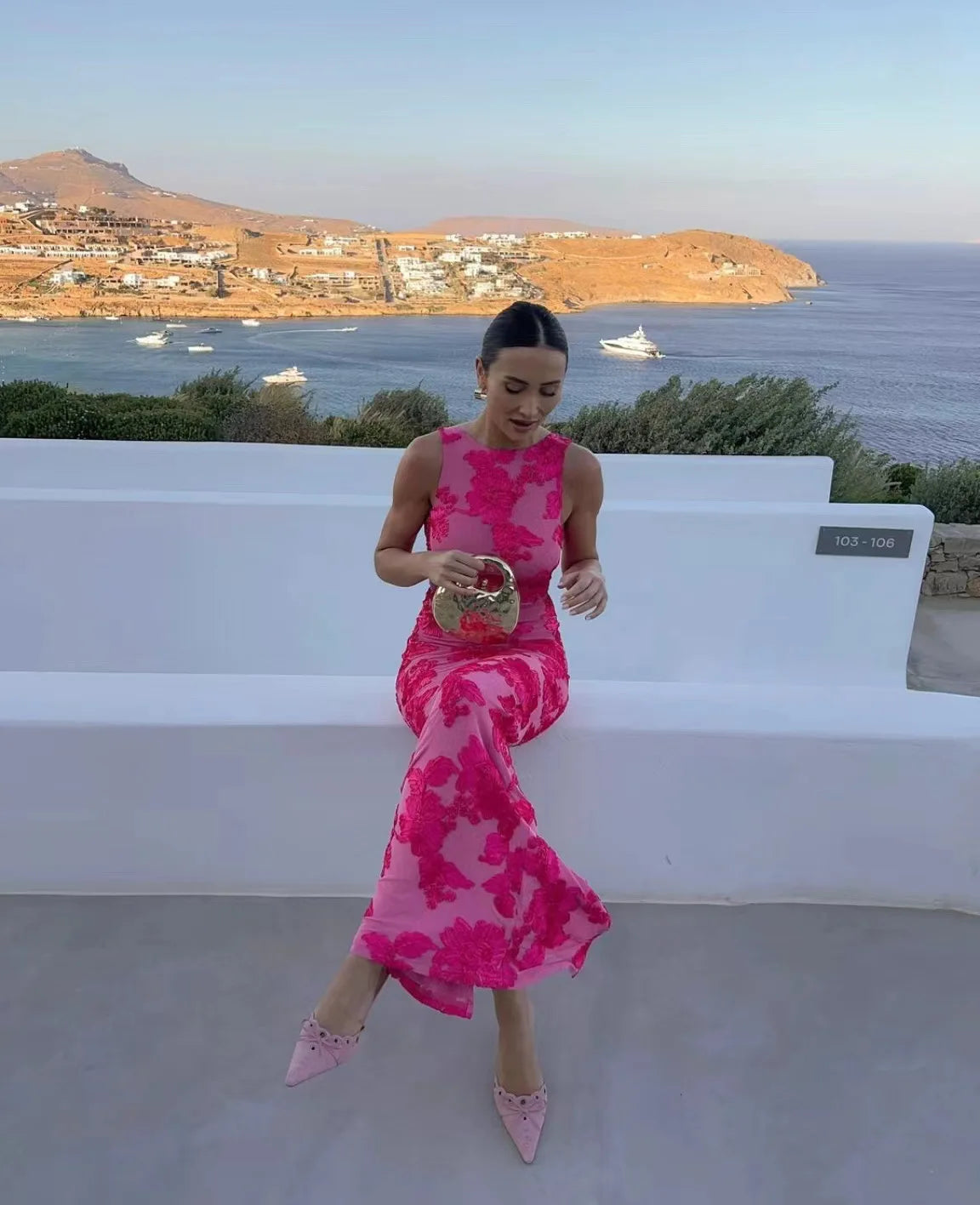 Embroidery Mesh Slim Hip Fshion Maxi Dresses Robe