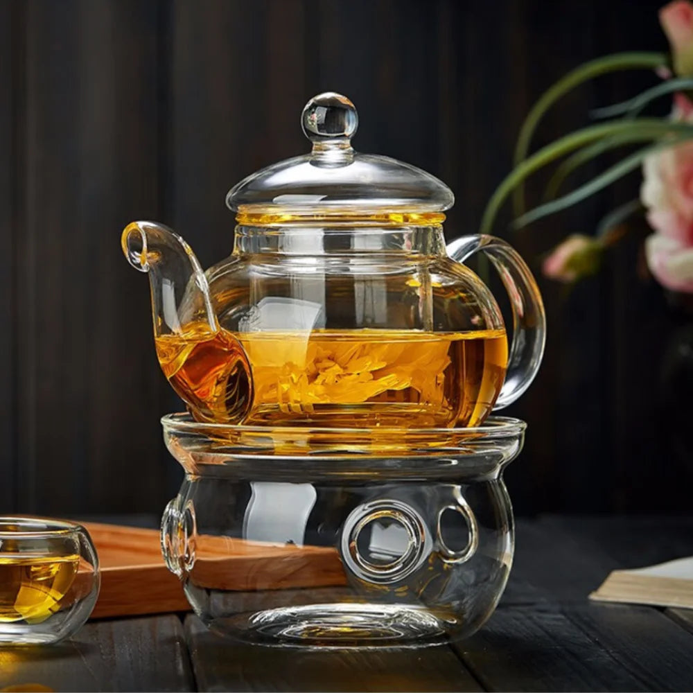 Glass Tea Pot Flower Kettle Kung Fu