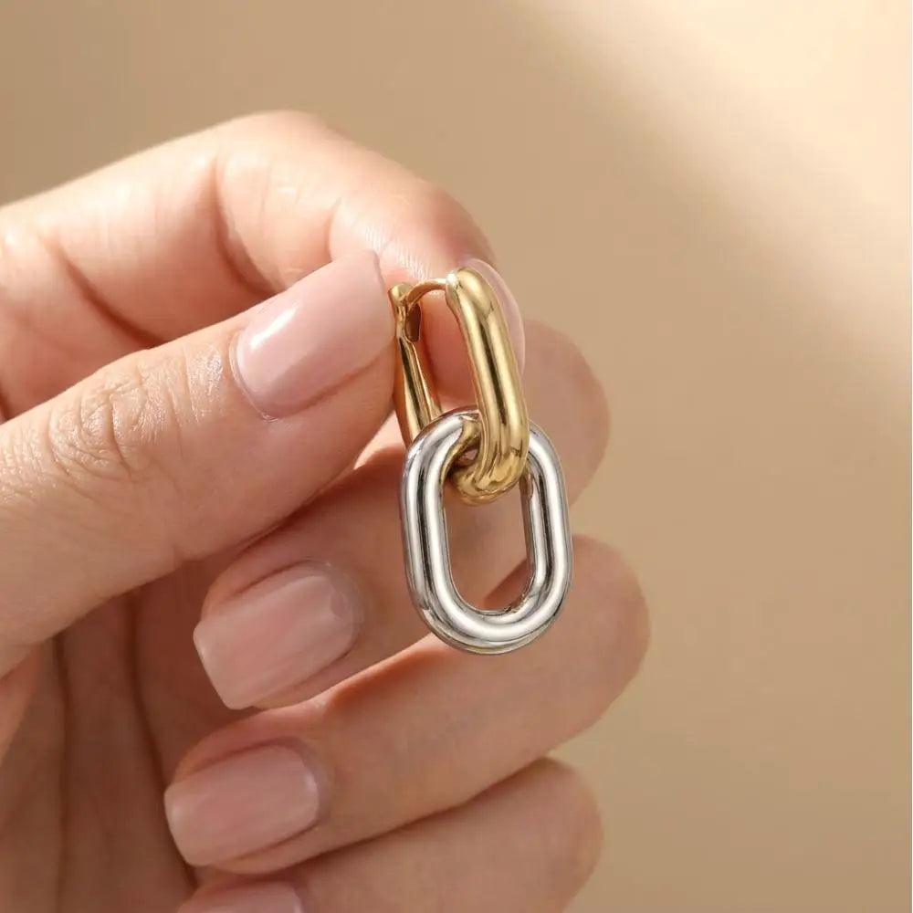 Minimalist Stainless Steel Fashion Gold Earrings