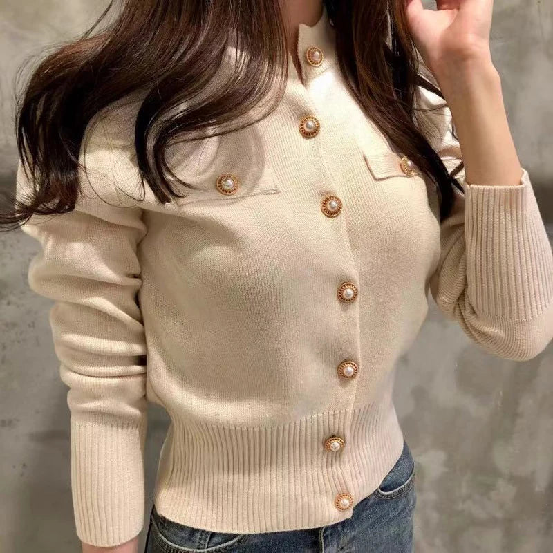 Autumn Long Sleeve Fashion Women Cardigans Sweater Knitted