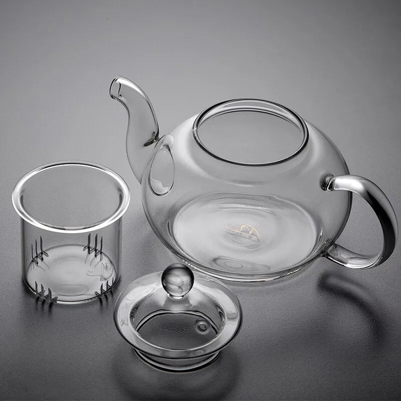 Glass Tea Pot Flower Kettle Kung Fu