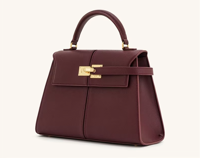 New Burgundy Handbag Large Square Crossbody Bag High-end Women's Bag